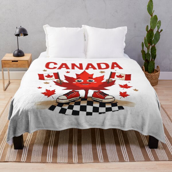 Item preview, Happy Maple Leaf with Flags and Stars Canada designed and sold by TomxDesign.