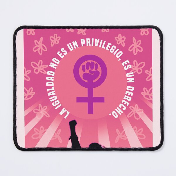 Item preview, Poster of a woman protesting Women's Day in pink designed and sold by CecyLL.