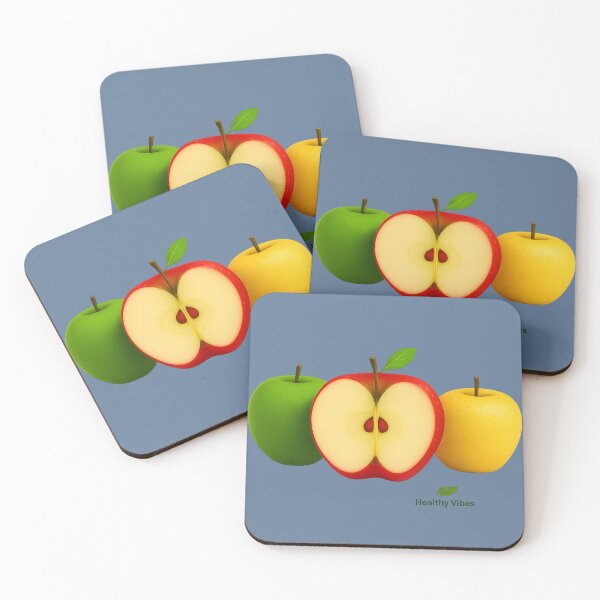 Item preview, Colorful Apple Trio – Red, Green & Yellow Fruit Illustration | Healthy Vibes designed and sold by MugLifeCo.