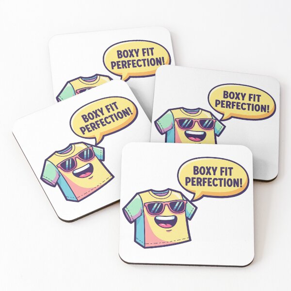 Item preview, Boxy Shirt Cartoon Sticker – Groovy Pastel “Boxy Fit Perfection” Vibe designed and sold by Creative Spark.