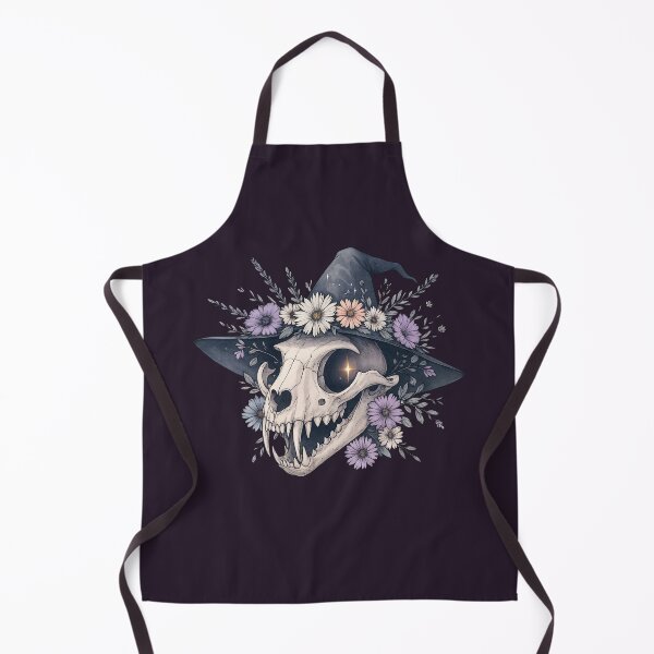 Item preview, Cat and floral Skull with flowers and leaves ,memento mori, cat skull, witch, goth, bones and botany designed and sold by Collagedream.
