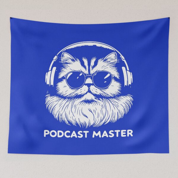 Item preview, Cool Podcast Cat with Headphones – Funny Audio Master Design designed and sold by Coowo22.