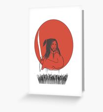Samurai Sunset Greeting Card