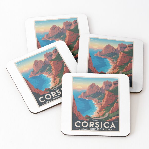 Item preview, Vintage Corsica Poster – Calanche de Piana Sunset | Retro travel design designed and sold by pod24.