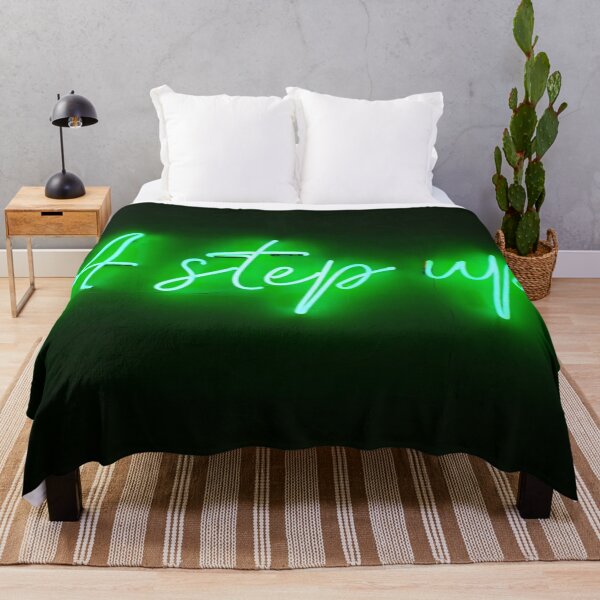 Item preview, A Step Up – Green Neon Quote for Growth & Progress designed and sold by ArtiQreate.