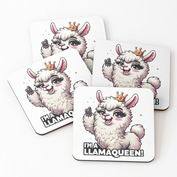 Item preview, FFunny Llama Queen Cartoon with Crown – I'm a LlamaQueen Cute Animal Design designed and sold by Coowo22.