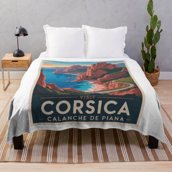 Item preview, Retro Corsica Poster – Calanche de Piana Coastal Road | Vintage Sunset Art designed and sold by pod24.