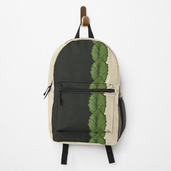 Item preview, Line of green leaves dividing into beige and dark background designed and sold by Cherevan.