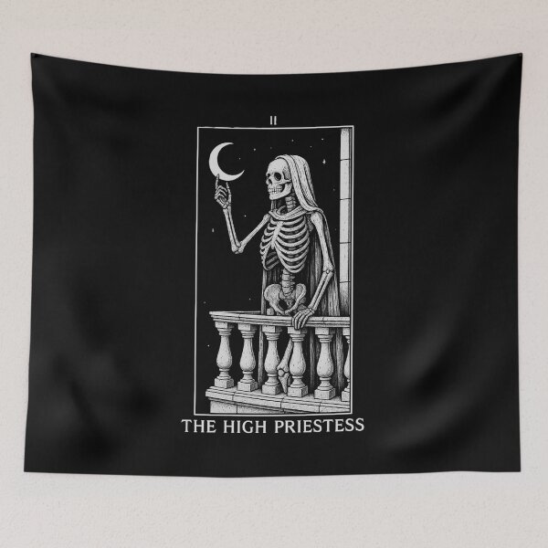 Item preview, The High Priestess - Major Arcana - Skeleton Tarot Cards designed and sold by Boriken Brujas.