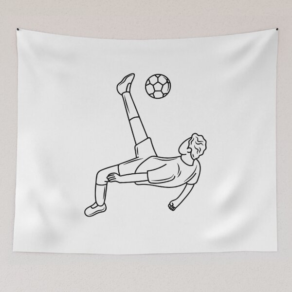 Item preview, Minimalist Bicycle Kick Football Line Art designed and sold by Hydravisions.