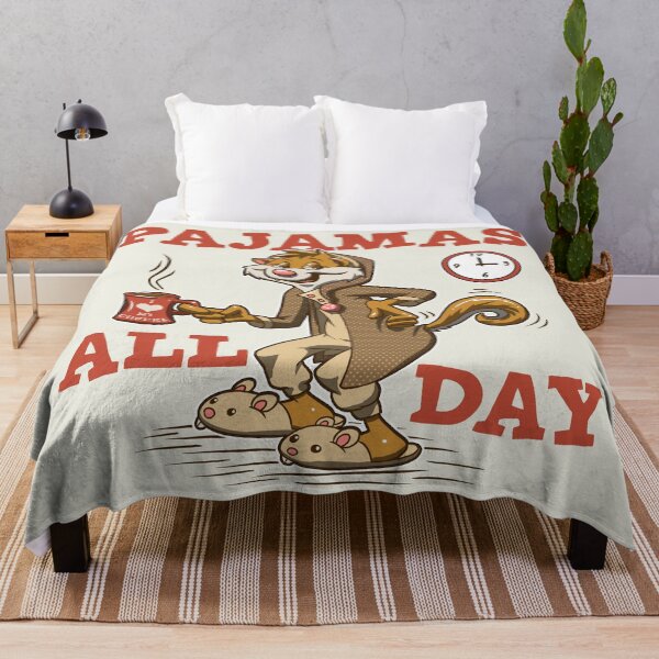 Item preview, pajamas all day - vintage cartoon funny and lazy cat character with coffee designed and sold by hayrpictures.