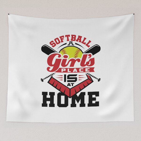 Item preview, Softball Funny A Girl's Place Is At Home designed and sold by jaygo.