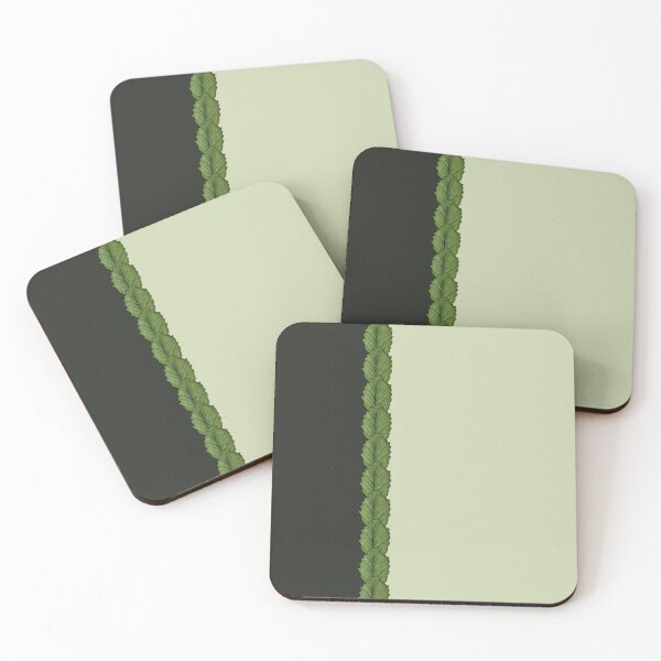 Item preview, Line of green leaves dividing into light green and dark background designed and sold by Cherevan.