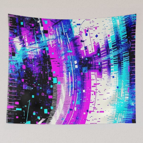 Item preview, Synthetic Collapse: Neon Signal Glitch designed and sold by AbstractAnom.