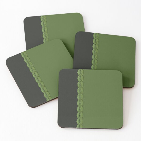 Item preview, Line of light green leaves dividing into green and dark background designed and sold by Cherevan.