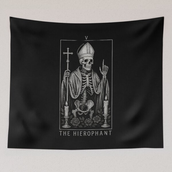 Item preview, The Hierophant - Major Arcana - Skeleton Tarot Cards designed and sold by Boriken Brujas.