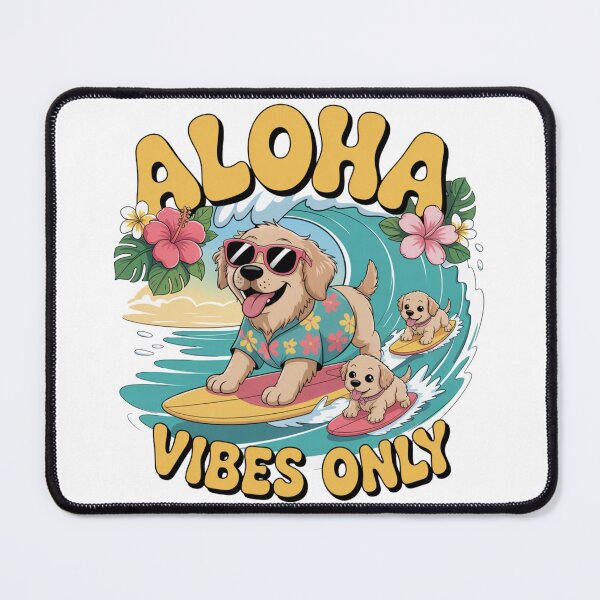 Artikelvorschau, Aloha Vibes Nur Hunde und Welpen Surfen entworfen und verkauft von Diane Gotti.