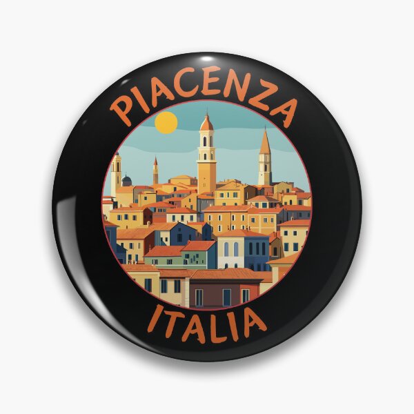 Item preview, Piacenza in Emilia-Romagna Italy Retro Travel Art Circle Emblem designed and sold by MaateoDesign.