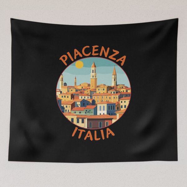 Item preview, Piacenza in Emilia-Romagna Italy Retro Travel Art Circle Emblem designed and sold by MaateoDesign.