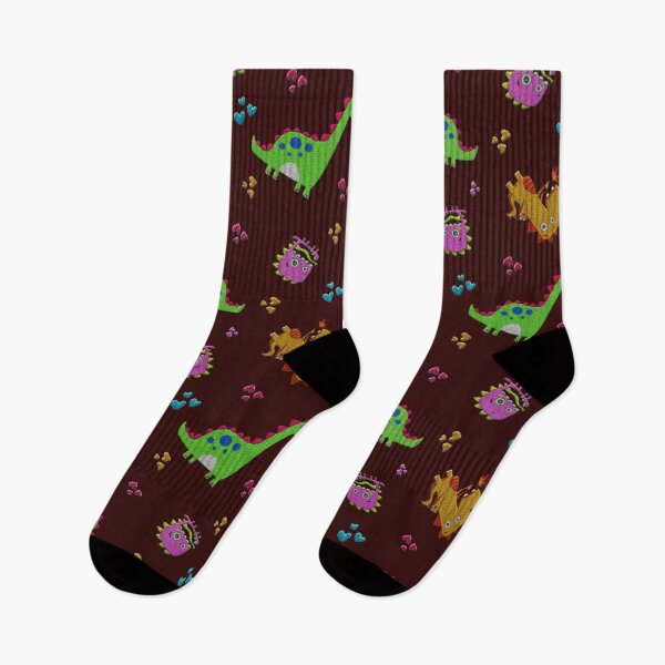 Item preview, cute and funny cartoon dinosaurs and monsters pattern - moods, emojis and doodles badges, embroidery iron patch textured graphic artwork designed and sold by hayrpictures.