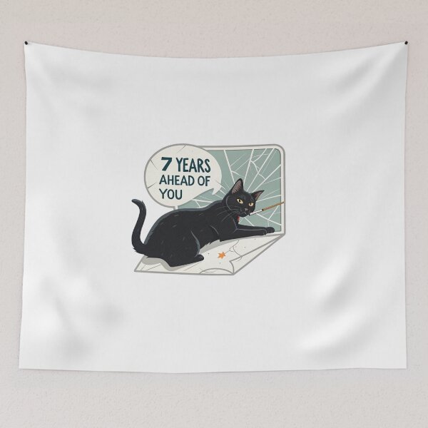 Item preview, Black cat 7 years ahead of you  designed and sold by Lucky 777.