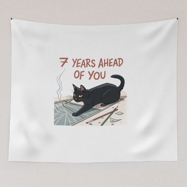Item preview, Black cat 7 years ahead of you  designed and sold by Lucky 777.