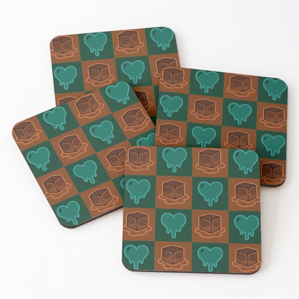 Item preview, Melting Teal Hearts and Chocolate Cubes Pattern designed and sold by Owcomm.