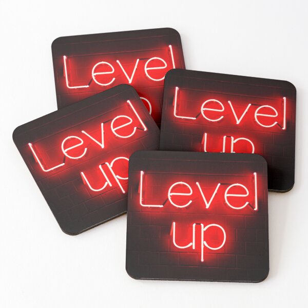 Item preview, Level Up – Red Neon Power Quote designed and sold by ArtiQreate.