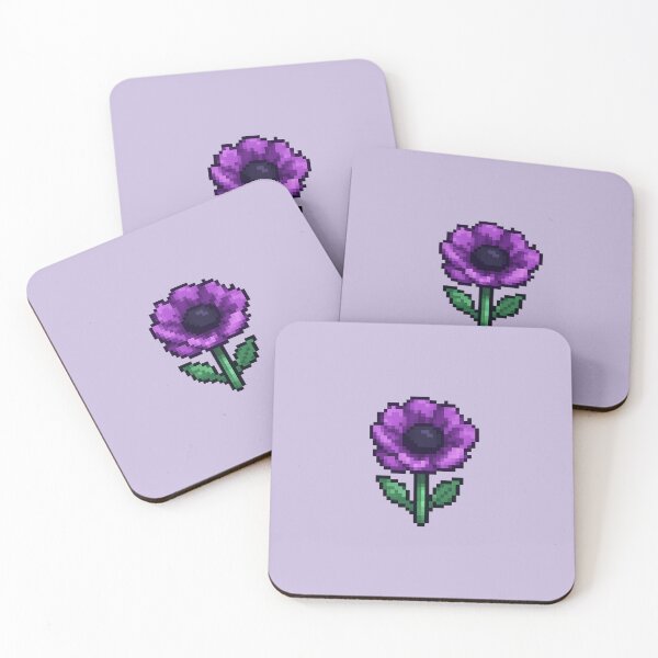 Item preview, Anemone Pixel Art Flower – 8-Bit Purple Glitch Bloom for Retro Gamers designed and sold by Planthem.