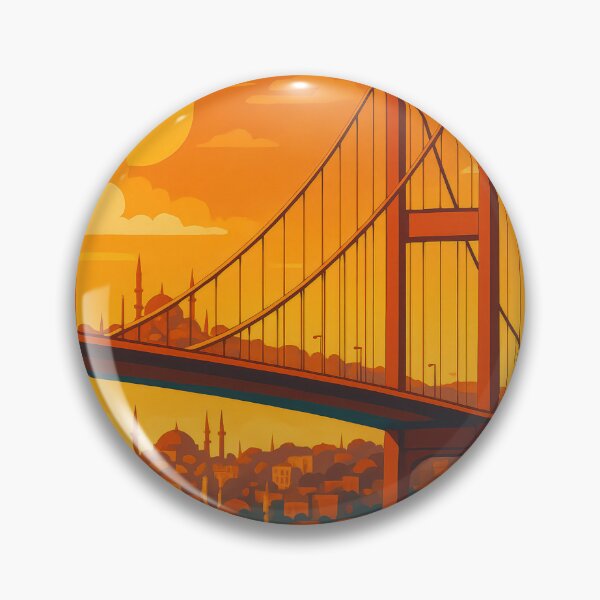 Item preview, I love ISTANBUL BOSPORUS BRIDGE  Retro Vintage Poster designed and sold by Earth Celebration Designs.