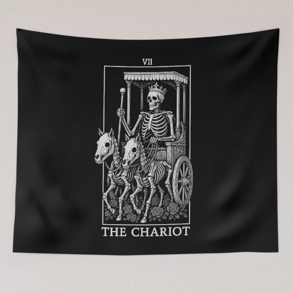 Item preview, The Chariot - Major Arcana - Skeleton Tarot Cards designed and sold by Boriken Brujas.