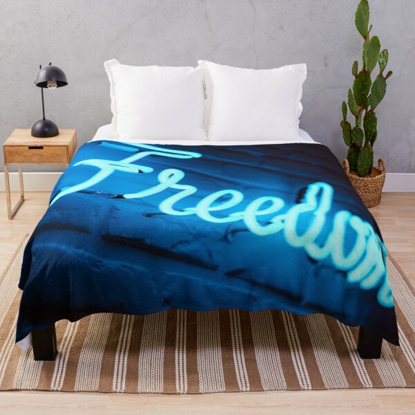 Item preview, Freedom – Light Blue Neon Word Art designed and sold by ArtiQreate.