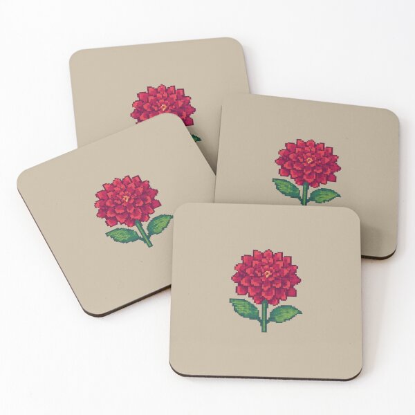 Item preview, Dahlia Pixel Art Flower – 8-Bit Red Bloom for Retro Garden Gamers designed and sold by Planthem.