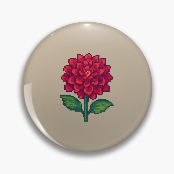 Item preview, Dahlia Pixel Art Flower – 8-Bit Red Bloom for Retro Garden Gamers designed and sold by Planthem.