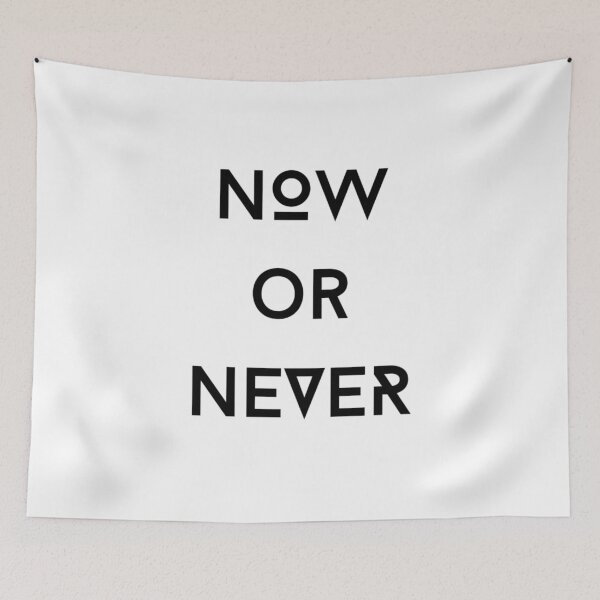 Item preview, NOW or NEVER - motivational quote - T-shirt print designed and sold by earnedWear.