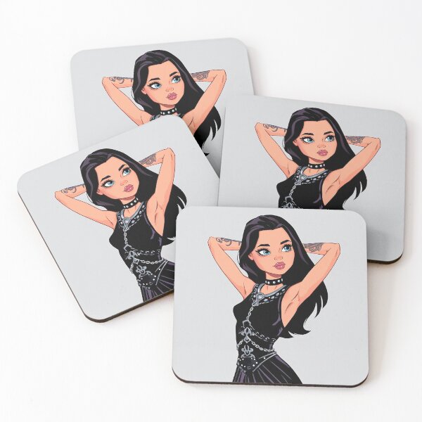 Item preview, Goth girl posing with hands behind her head sexy Illustration designed and sold by Vintage Designs +.