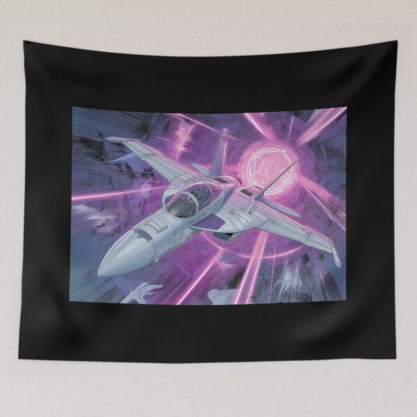 Item preview, Futuristic F/A-18 Super Hornet Jet in a Purple Tunnel designed and sold by PetsArt.
