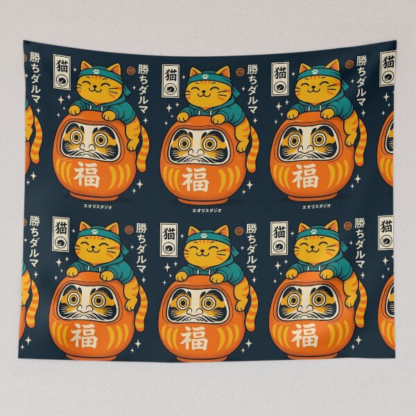 Item preview, Daruma & Cat designed and sold by TheSamuraiCat.