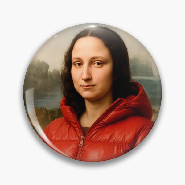 Item preview, Red Jacket Mona Lisa: Classic Portrait with a Twist designed and sold by Alan Javier Cordoba Espinosa.