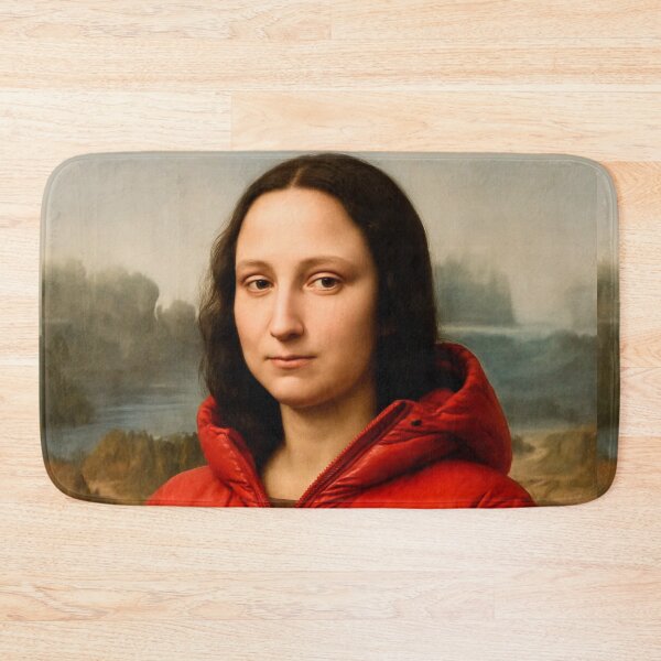 Item preview, Red Jacket Mona Lisa: Classic Portrait with a Twist designed and sold by Alan Javier Cordoba Espinosa.
