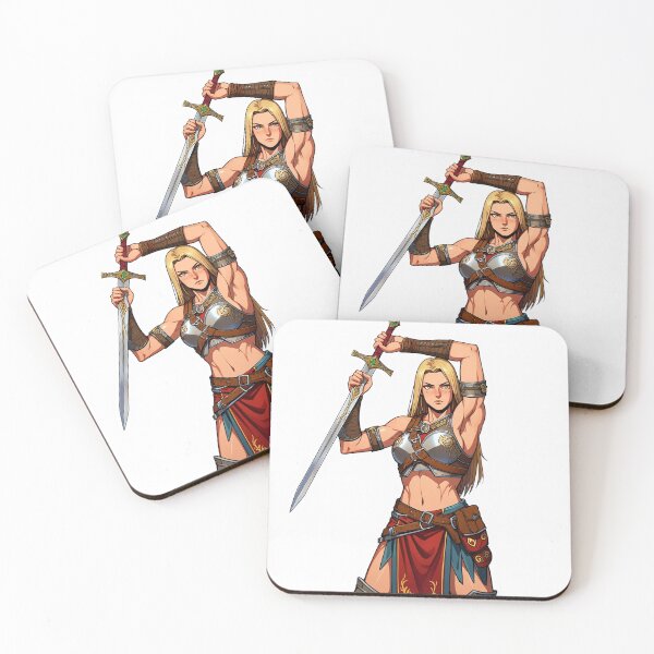 Item preview, Female Barbarian armored warrior woman illustration designed and sold by Vintage Designs +.