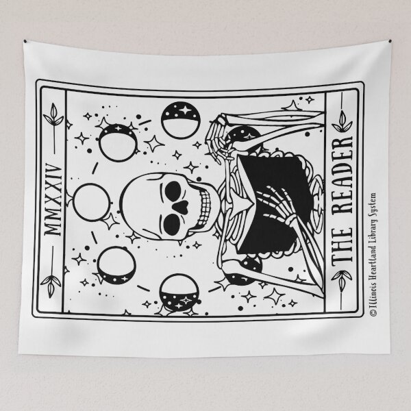 Item preview, The Reader (Line Art) – IHLS Library Tarot designed and sold by Illinois Heartland Library System.