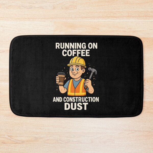 Item preview, Funny Construction Gifts – “Running on Coffee and Construction Dust” Builder Quote Shirt designed and sold by NicoDesignArt.