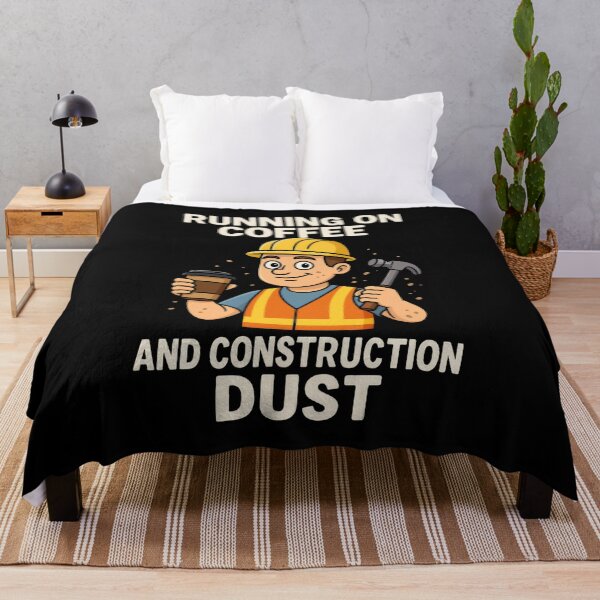 Item preview, Funny Construction Gifts – “Running on Coffee and Construction Dust” Builder Quote Shirt designed and sold by NicoDesignArt.