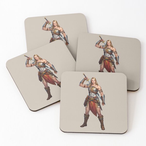 Item preview, Female Barbarian armored warrior woman illustration designed and sold by Vintage Designs +.