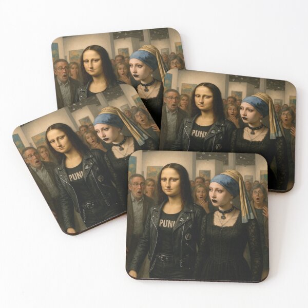 Item preview, Modern Art Icons: Punk Jacket Mona Lisa & Pearl Girl designed and sold by Alan Javier Cordoba Espinosa.