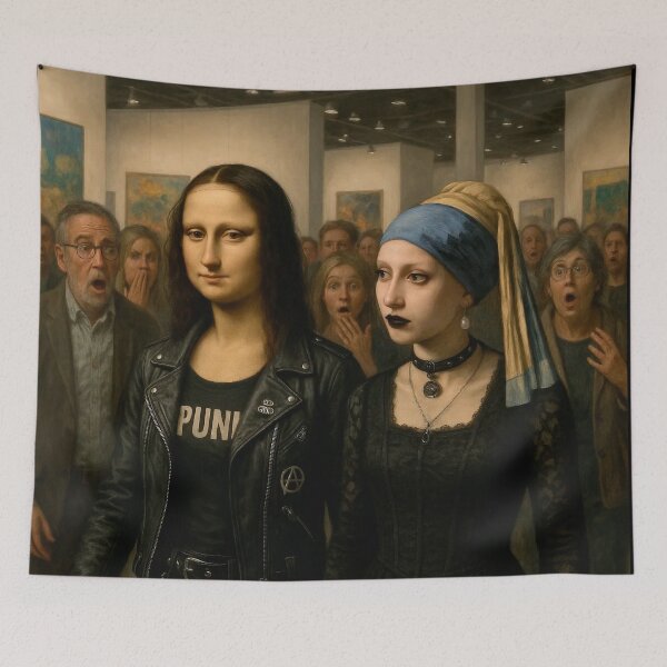 Item preview, Modern Art Icons: Punk Jacket Mona Lisa & Pearl Girl designed and sold by Alan Javier Cordoba Espinosa.