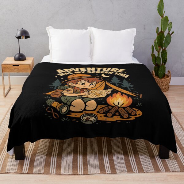Item preview, Adventure Was My Screen Time – Retro Anime Camping T-Shirt | Nature Lover Gifts designed and sold by NicoDesignArt.