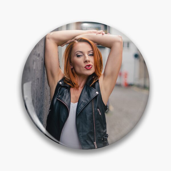 Item preview, female model posing and pouting  with their arms up Grunge street photography designed and sold by Vintage Designs +.