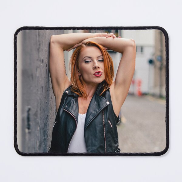 Item preview, female model posing and pouting with their arms up Grunge street photography designed and sold by Vintage Designs +.